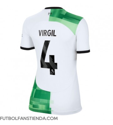 Liverpool Virgil van Dijk #4 Segunda Equipación Mujer 2023-24 Manga Corta